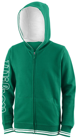 Кофта для мальчика теннисная Wilson Y Team II FZ Hoody - team green