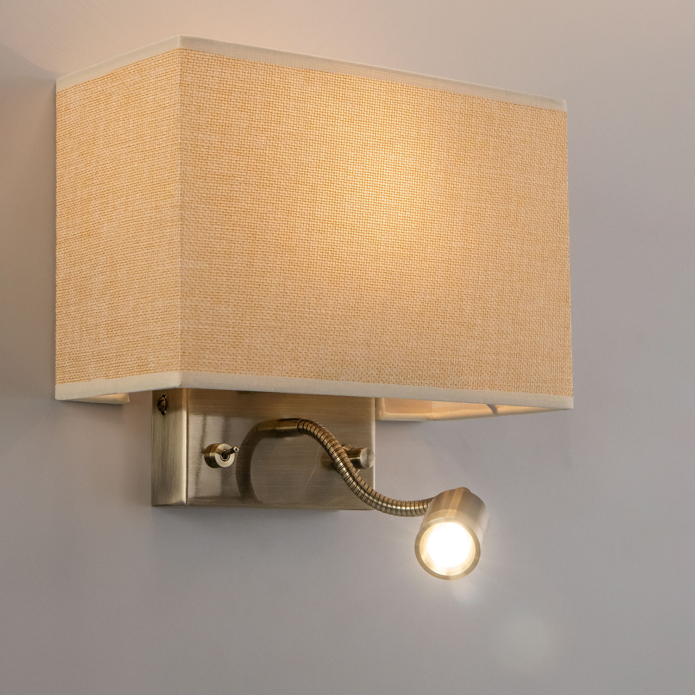 Citilux Декарт CL704303 Бра с бежевым абажуром и диммером