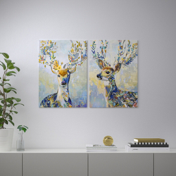 IKEA PJÄTTERYD (ИКЕА ПЙЭТТЕРУД) — Изображение, разноцветные олени, 50x70 см, фото 5