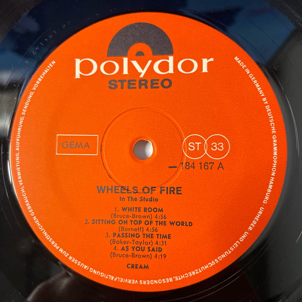 Винтажная виниловая пластинка LP Eric Clapton Cream Wheels Of Fire (Германия 1968)