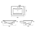 Умывальник SANITA LUXE QUADRO 75