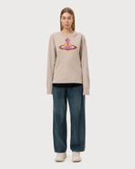 VIVIENNE WESTWOOD RED LABEL ЛОНГСЛИВ СЕРЫЙ С ПРИНТОМ ВИДЕ ЛОГОТИПА БРЕНДА