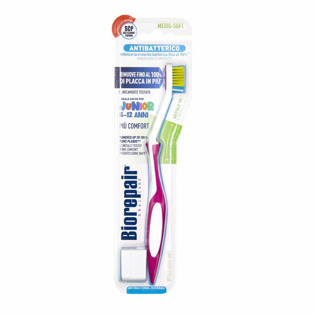 Biorepair CURVE Junior / Зубная щетка Biorepair изогнутая детская от 6 до 12 лет