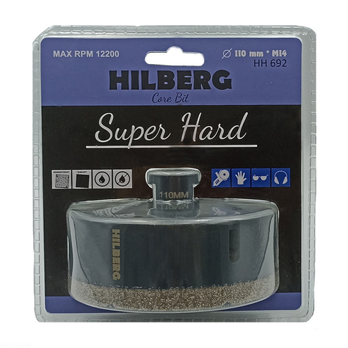 Коронка алмазная 110 мм Hilberg Super Hard M14 HH692