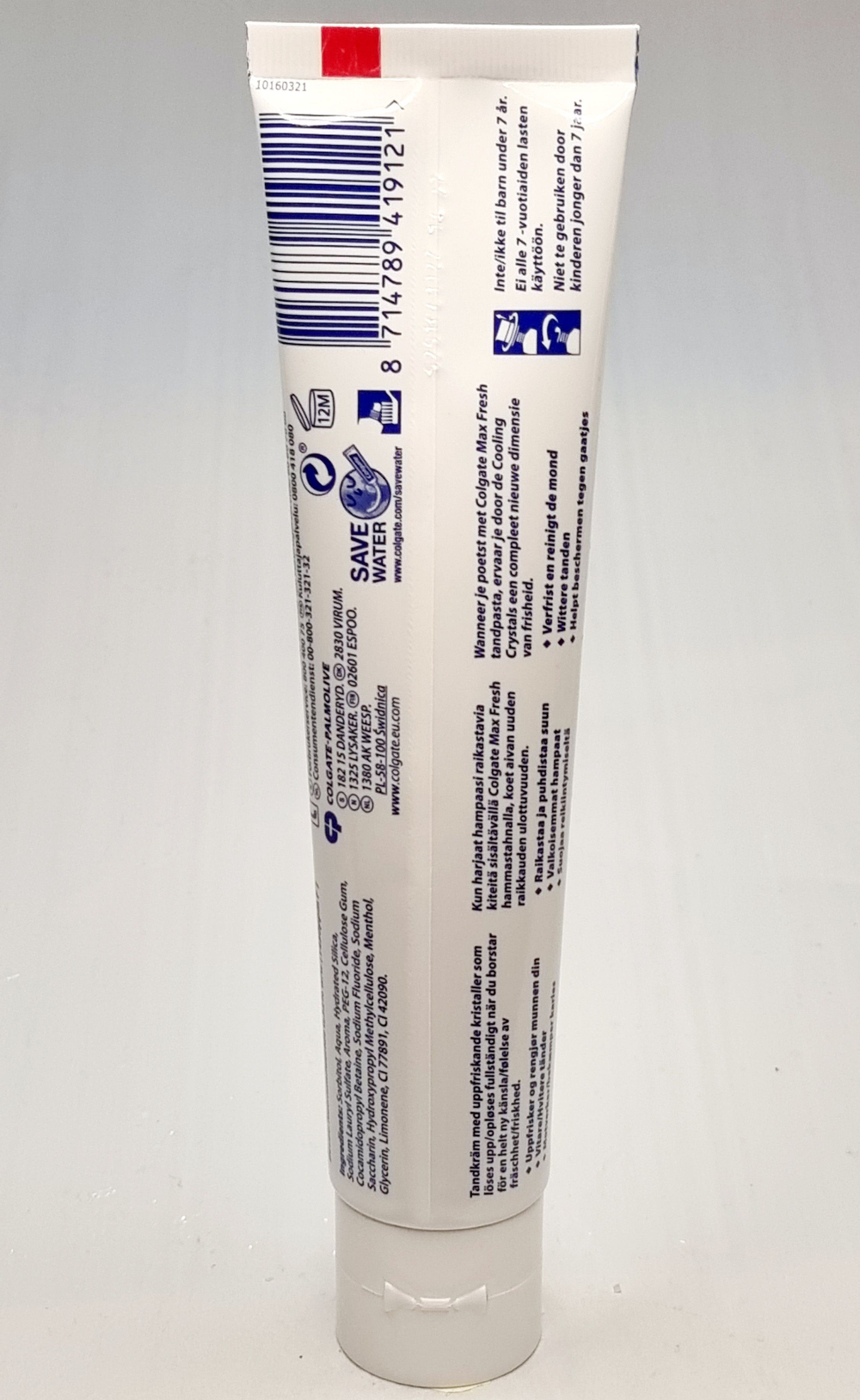 Зубная паста Max Fresh Cooling Crystals cool mint 125 мл (Из Финляндии)