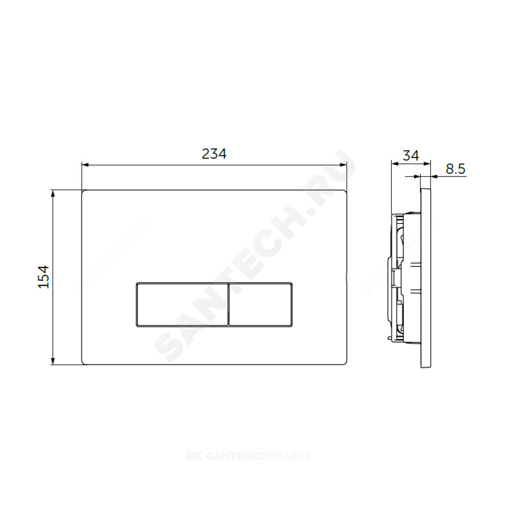Кнопка для инсталляции хром OLEAS P2 Ideal Standard R0119AA