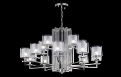 Подвесная люстра Nicolas NICOLAS SP-PL10+5 NICKEL/WHITE Crystal Lux