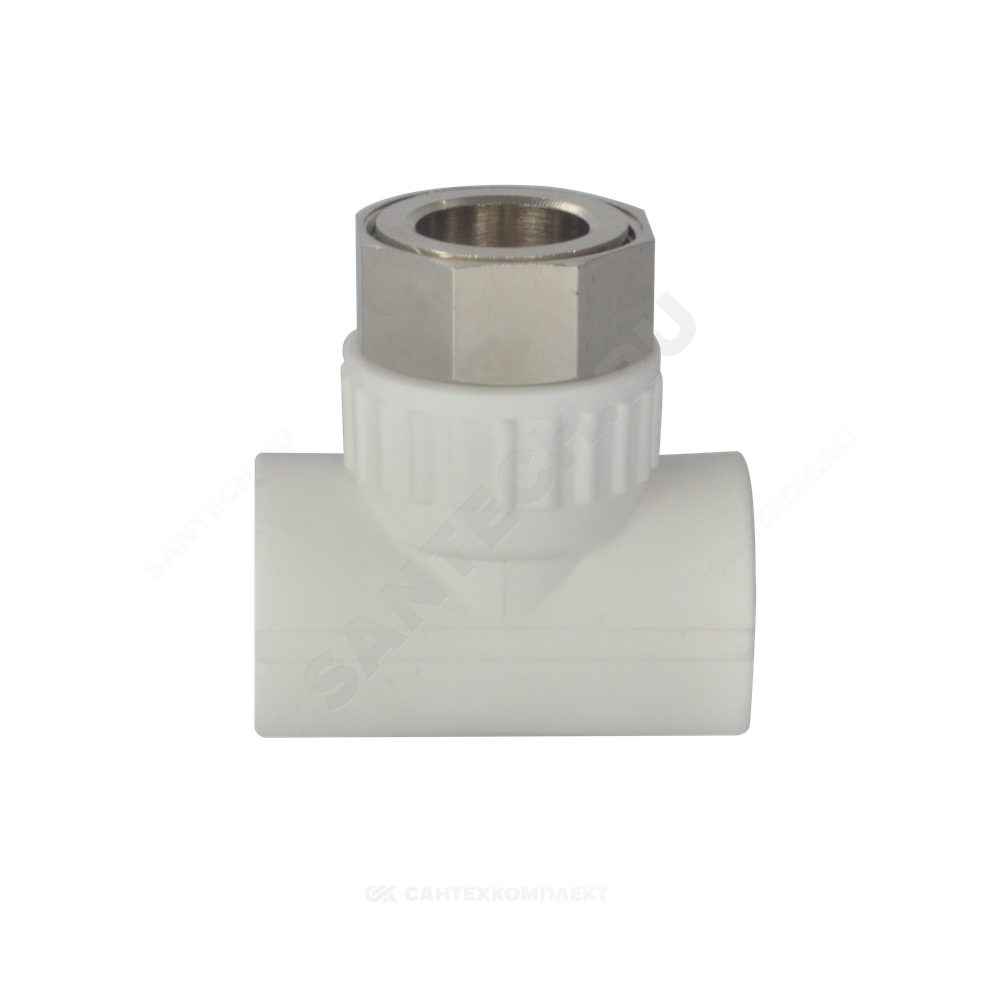 Тройник PP-R комбинированный белый Дн 32х1 1/4" с накидной гайкой VALFEX 11140132