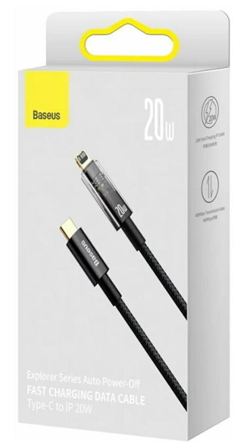 Кабель-зарядка Type-C на Lightning Baseus Explorer 20W 2м (CATS000101) черный