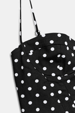 Мини-платье на бретелях с узором в горошек - ZARA