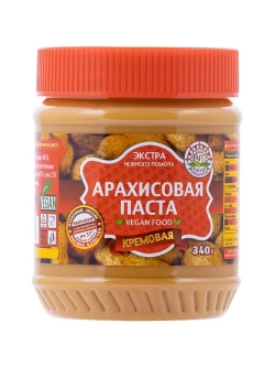 Арахисовая паста Кремовая, с кусочками Арахиса 340 г * 2 шт