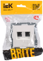 BRITE Розетка двойная RJ11+RJ45 кат.5E РК/Т12-БрЖ жемчуг IEK