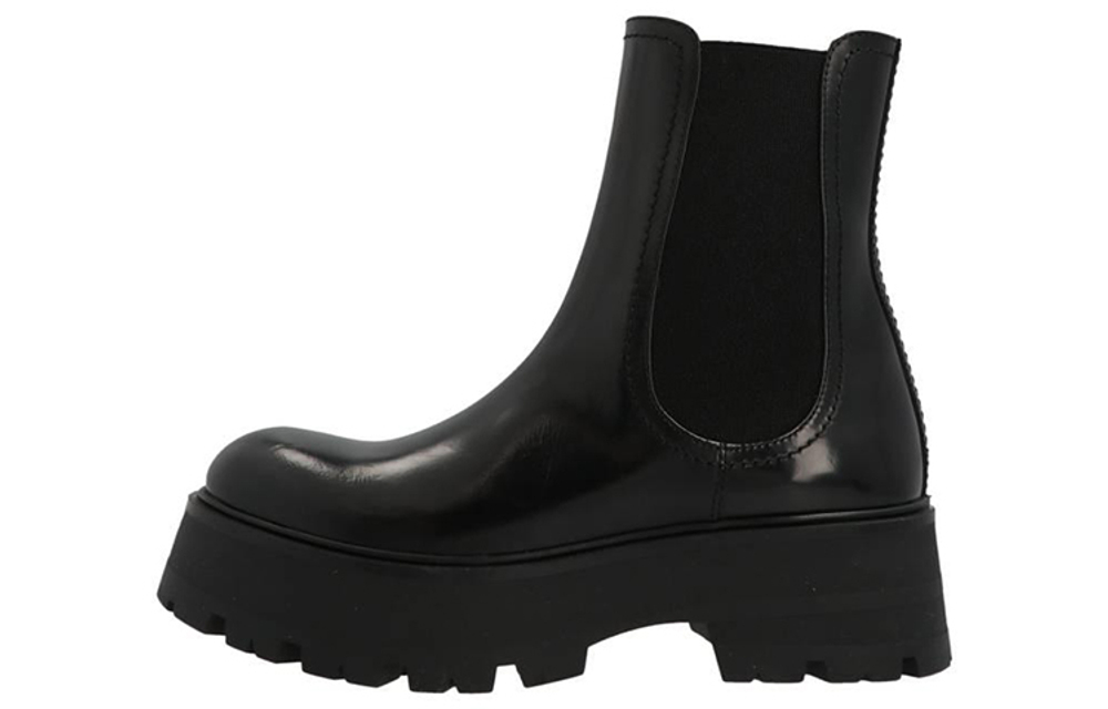 Alexander McQueen Leather Short Chelsea Boots 5.5cm Women"s Black