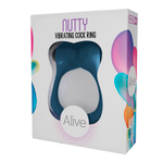 Синее эрекционное виброкольцо 3,2см Cnex Alive Nutty Vibrating Cock Ring Blue