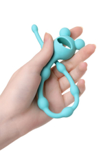 Мятная силиконовая анальная цепочка Froggy - 27,4 см. (Цвет: мятный)