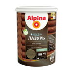 ЛАК АКРИЛОВЫЙ ВОДНО-ДИСП ALPINA АКВАЛАЗУРЬ Д/ДЕРЕВА  ЧЕРНЫЙ, 0,9Л/0,90КГ