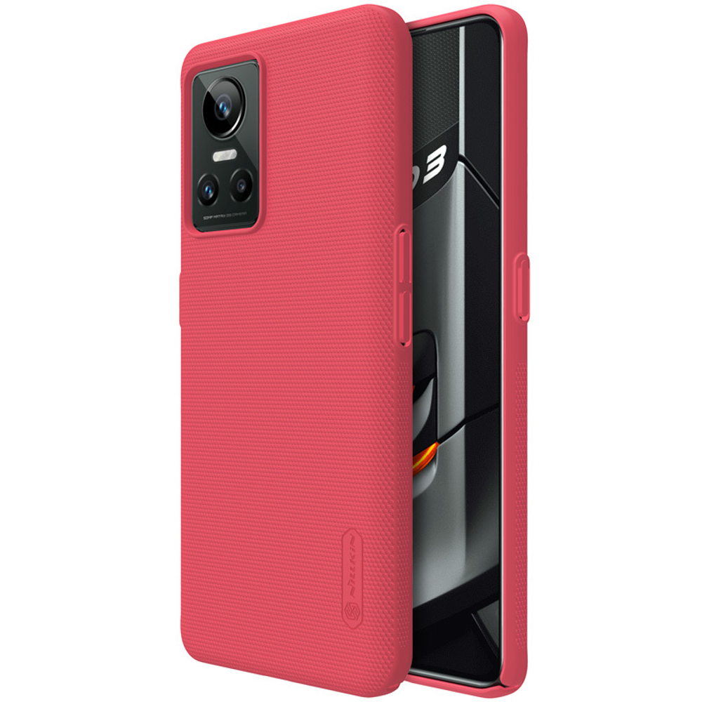 Тонкий чехол красного цвета от Nillkin для смартфона Realme GT Neo 3, серия Super Frosted Shield