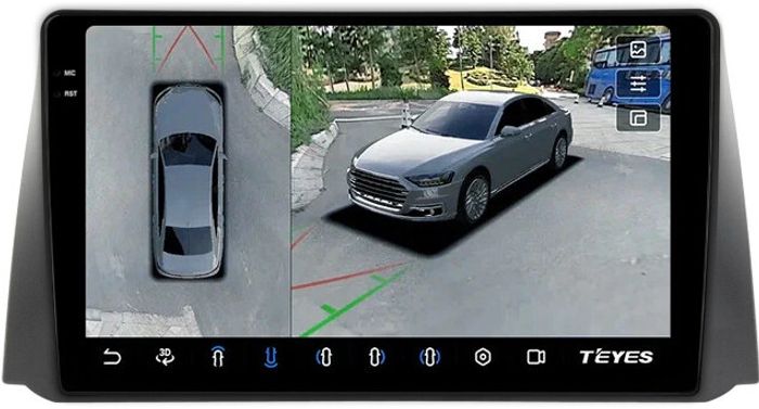 Магнитола для УАЗ Патриот Пикап Профи 2016+ (рамка тип 2) - Teyes CC3-2K-360 монитор 9.5" 2K QLED на Android 10, Быстрая, CarPlay, 4G SIM-слот, 4 камеры в комплекте