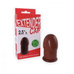 Удлиняющая пенис насадка Extender Cap (6.3 см , мулат) (Цвет: коричневый)