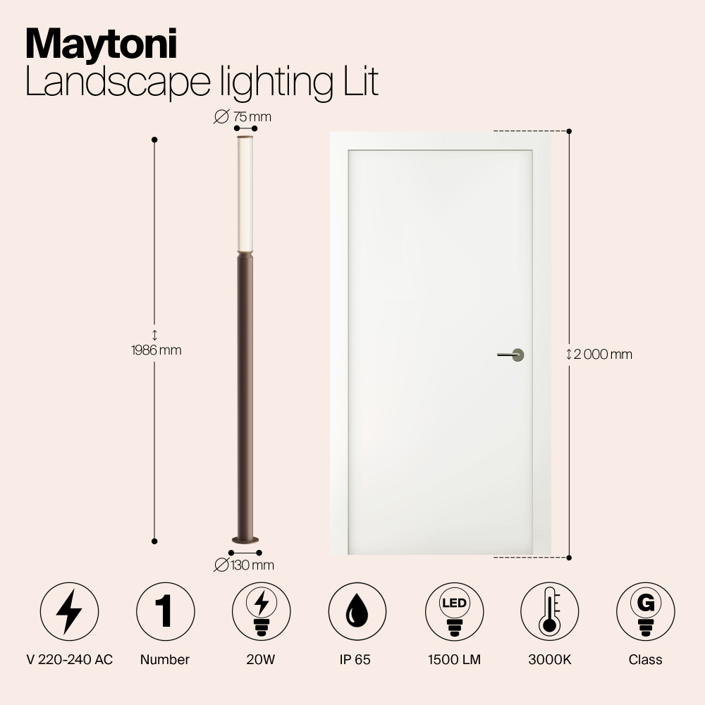 Ландшафтный светодиодный светильник Maytoni Lit O593FL-L20BR3K