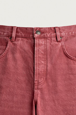 ZARA - FRUIT OF THE LOOM™ ДЖИНСЫ СВОБОДНОГО КРОЯ, ТЕМНО-КРАСНЫЙ