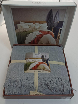 Velora Home Плед LUX Однотонный-2 серый цвет 200х230 100% Хлопок