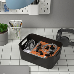 IKEA UPPDATERA (ИКЕА УППДАТЕРА) — Контейнер, антрацит, 24x17 см, фото 4