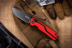 Складной нож SRM Rubik Large BlackWash сталь 10Cr15CoMoV рукоять Red/Black G10 (7228L-GV2)