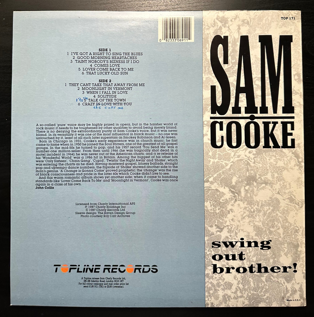 Sam Cooke - Swing Out Brother (Англия 1987г.)