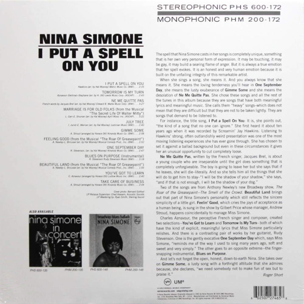 Nina Simone / I Put A Spell On You (LP)