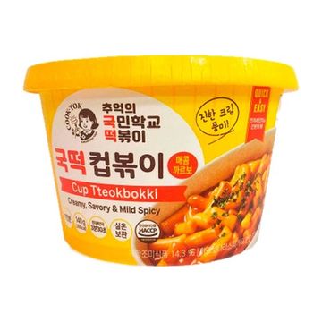 Рисовые клецки COOK-TOK Spicy Carbonara Токпокки со вкусом карбонары (стакан), 140 г (Корея)