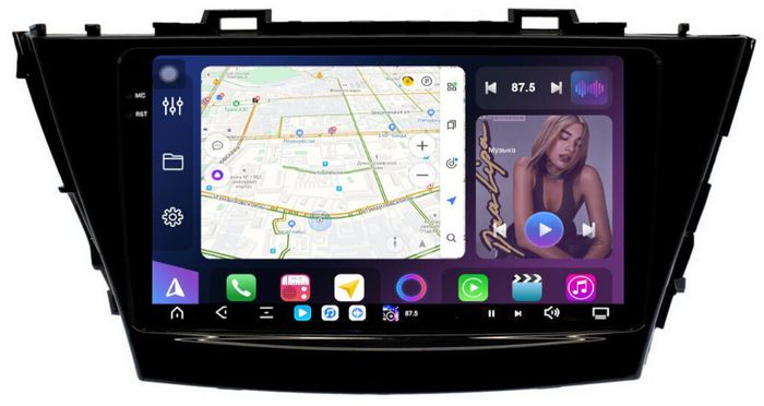 Магнитола для Toyota Prius Alpha 40 2014-2021 (правый руль) - FarCar S500-TS20 монитор 9.5" 2K QLED на Android 14, Быстрейшая, CarPlay, 4G SIM-слот