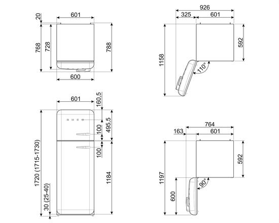 Холодильник Smeg FAB30LPB3