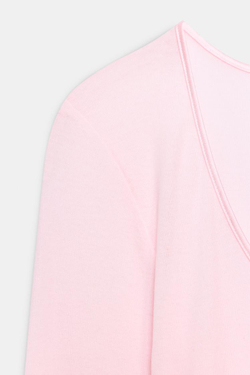 ZARA ХЛОПКОВАЯ ФУТБОЛКА С КРУГЛЫМ ВЫРЕЗОМ, ПАСТЕЛЬНО-РОЗОВЫЙ