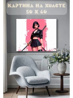 Картина на стену 40 X 50 Аниме девушка