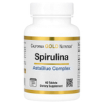 California Gold Nutrition, спирулина, органический комплекс AstaBlue, 60 таблеток