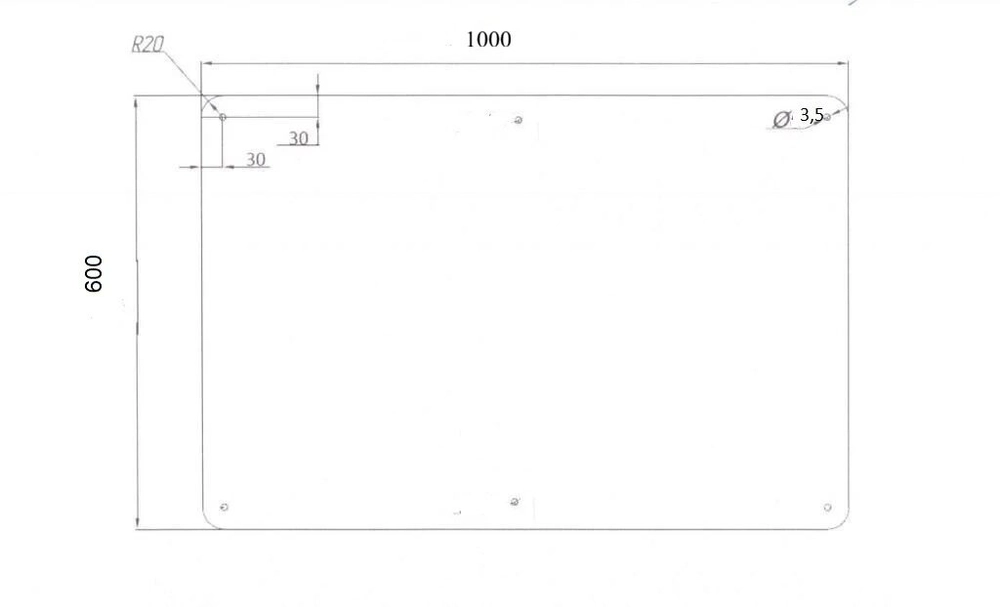 Зеркало из нержавеющей стали 600*1000 мм SAWY SNZ 9