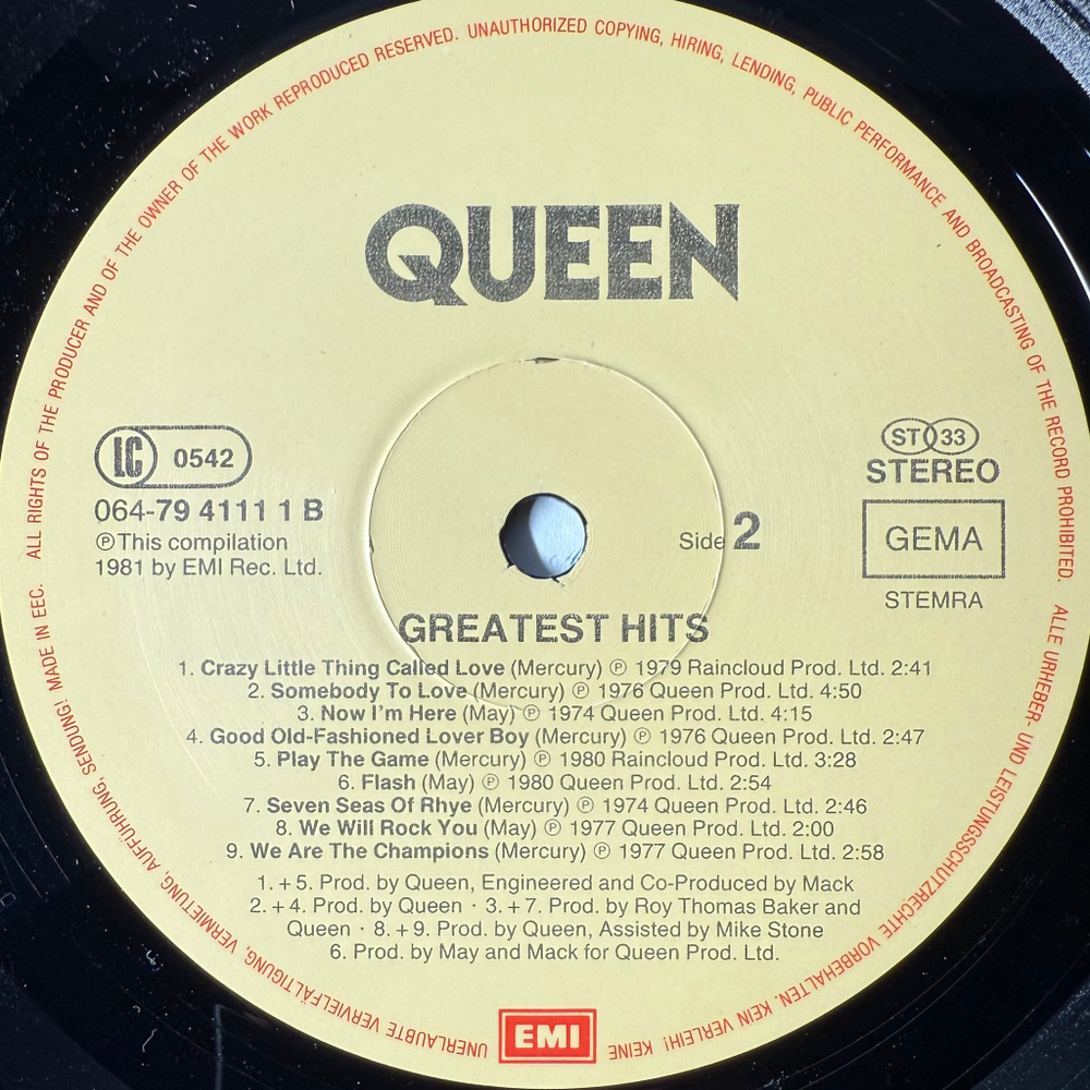 Queen - Greatest Hits (Европа 1981г.)