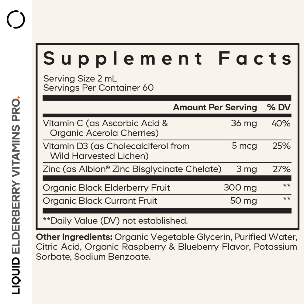 Codeage, Vitamins, бузина и иммунный комплекс, голубика и малина, 120 мл (4 жидк. унц.)