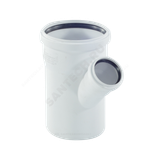 Тройник PP-H переходной бесшумный белый RAUPIANO PLUS Дн 110х50х87гр б/нап в/к Rehau 11213241002