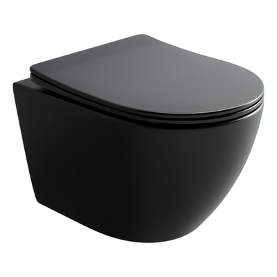 Подвесной унитаз Ceramicanova Уно (Uno) смыв Торнадо 490x360x360 черный матовый