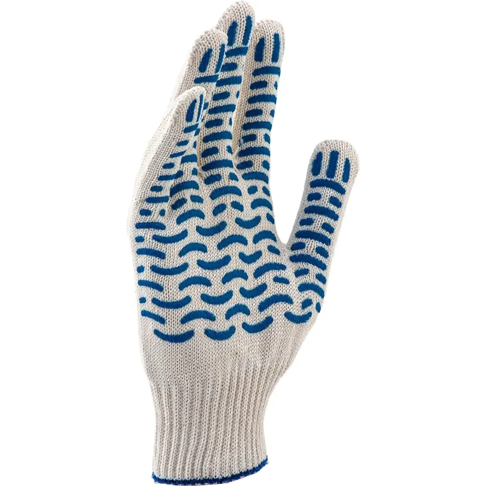 Перчатки трикотажные, ПВХ-покрытие "Волна", 10 класс, усиленные// Россия RUSSIA 67716