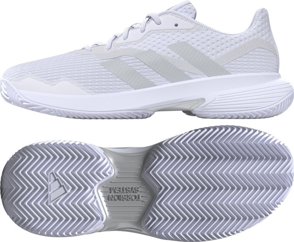 Женские Кроссовки теннисные Adidas CourtJam Control W Clay - footwear white/silver metallic/grey one