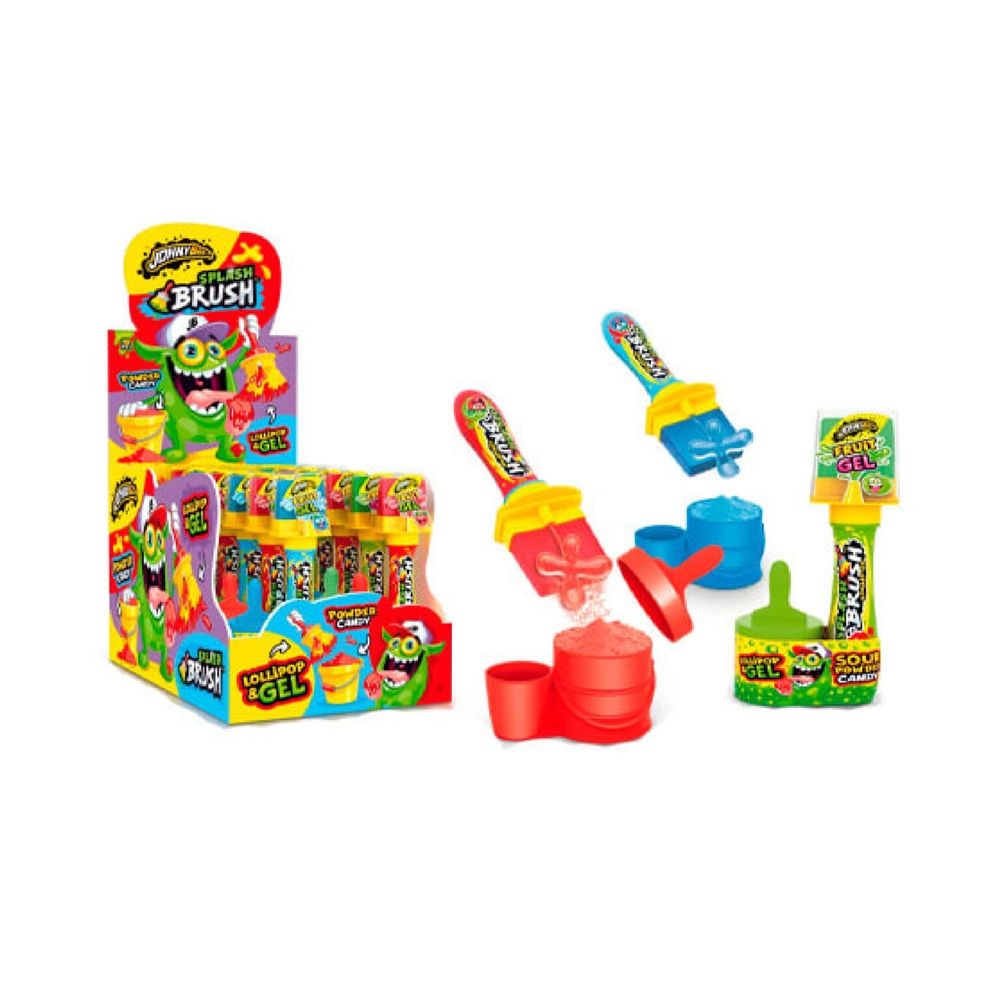 Леденец Dip'N'Lickс гелем и пудрой Splash Brush, 12 шт Johny Bee