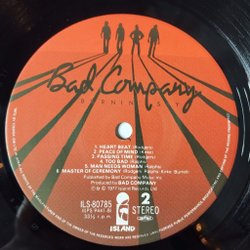 Винтажная виниловая пластинка LP Bad Company Burnin Sky (Japan 1977) (Obi Copy) (Sticker)