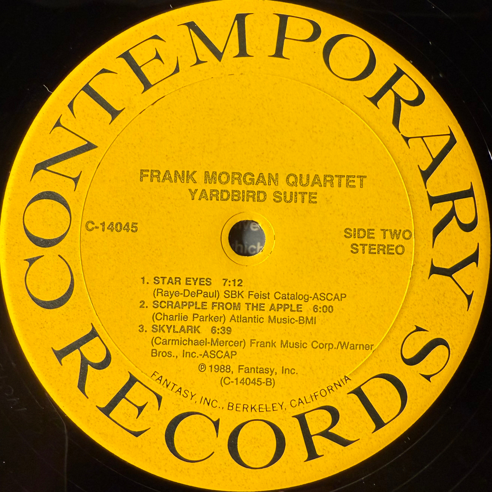 Frank Morgan Quartet ‎– Yardbird Suite (США 1988г.)