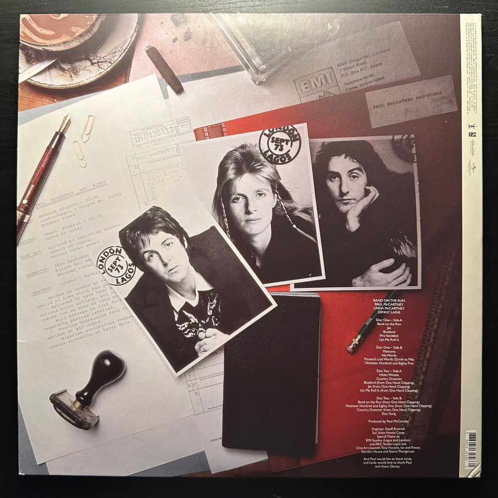 Paul McCartney & Wings - Band On The Run 2LP (Европа 2010г.)