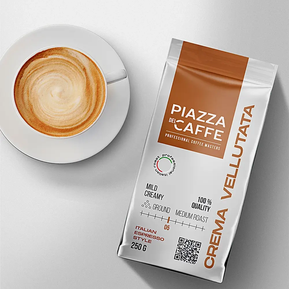 Кофе молочный Piazza Del Caffe Crema Vellutata жареный 250г
