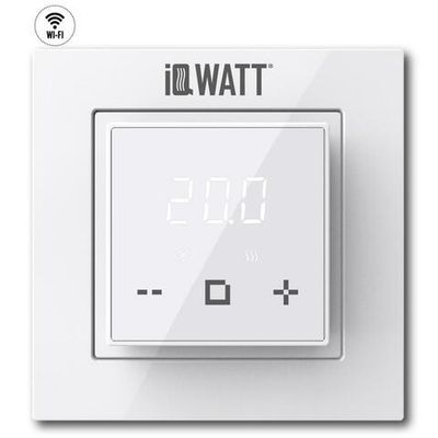 Регулятор температуры пола и воздуха IQWATT 00419 16А 220В, программируемый, белый, Wi-Fi, 45х45 (55х55) мм, IQ D