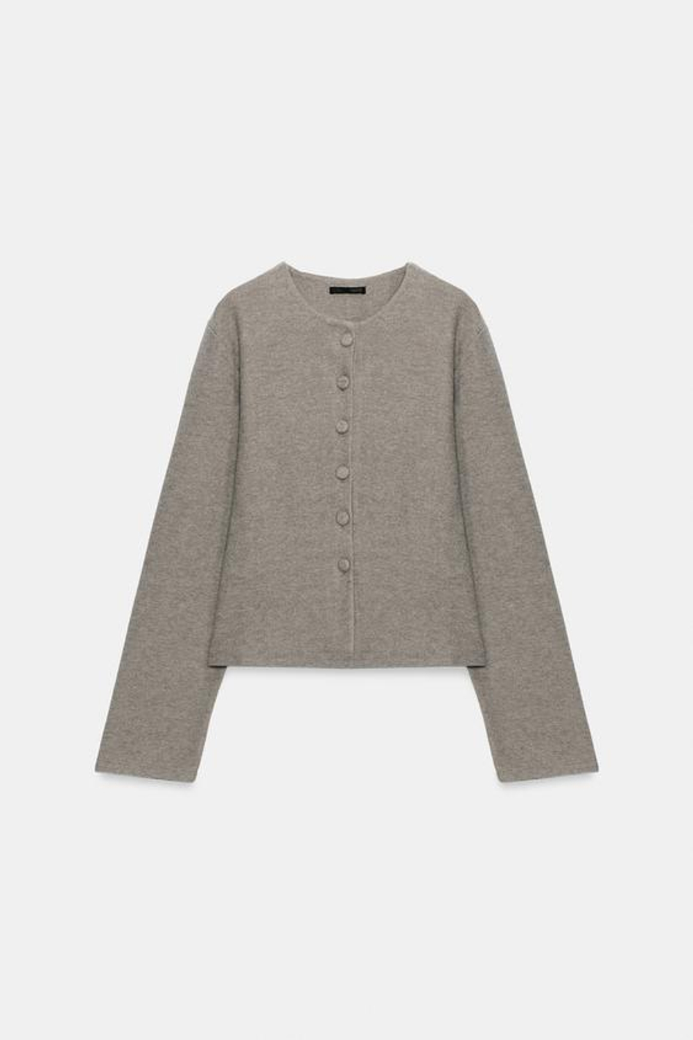 ZARA ПРИТАЛЕННАЯ КУРТКА ИЗ МЯГКОЙ ТКАНИ, СЕРО-КОРИЧНЕВЫЙ МЕЛАНЖ